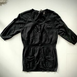 NWOT cotton silk blend fitted knit blouse S